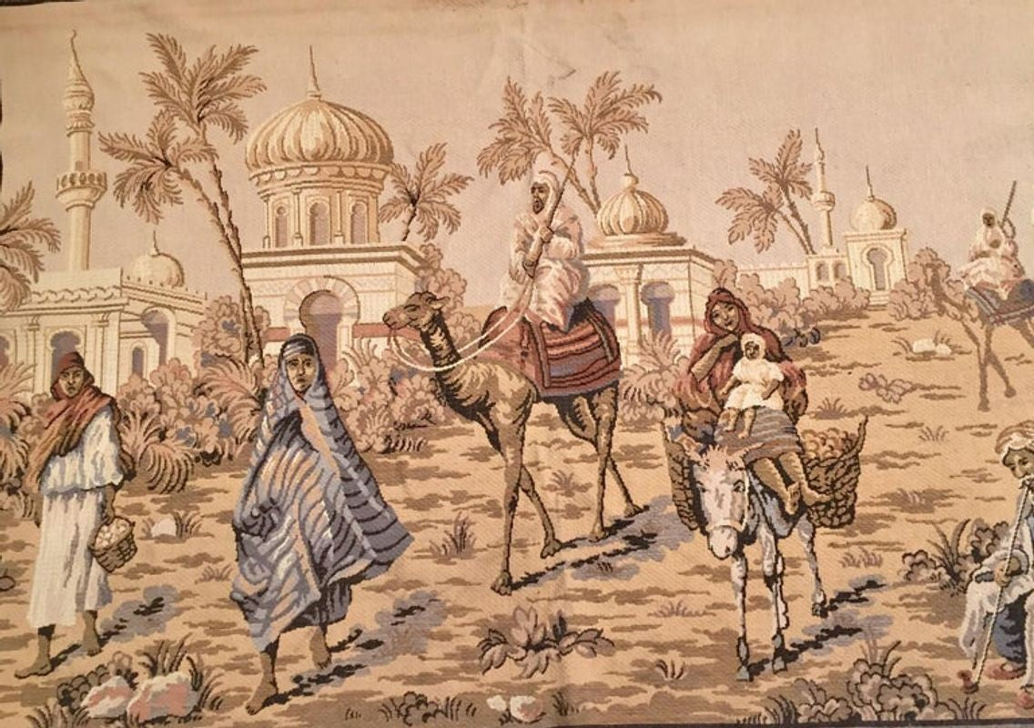 Large Tapestry with an 19th Century Orientalist Scene and Moorish