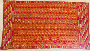 Phulkari Bawan Bagh Wedding Shawl, Silk Embroidery on Cotton, Punjab India