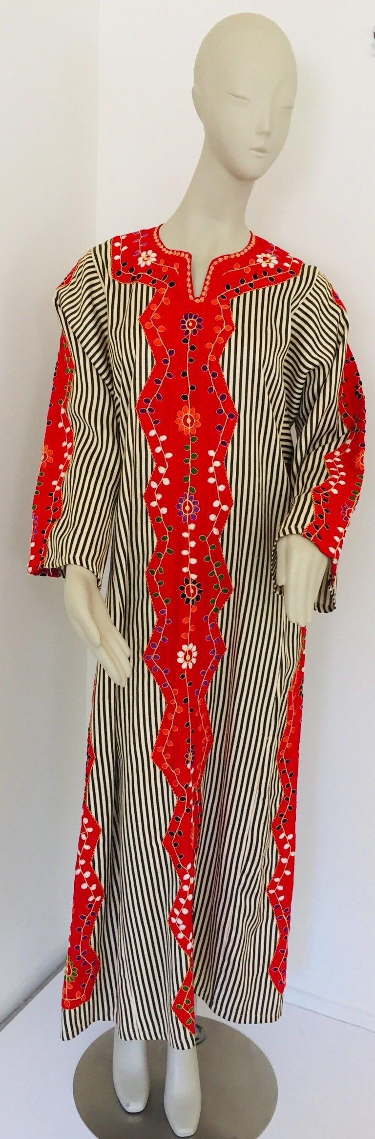 Vintage Middle Eastern Ethnic Caftan, Kaftan Maxi Dress
