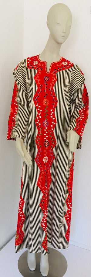 Vintage Middle Eastern Ethnic Caftan, Kaftan Maxi Dress