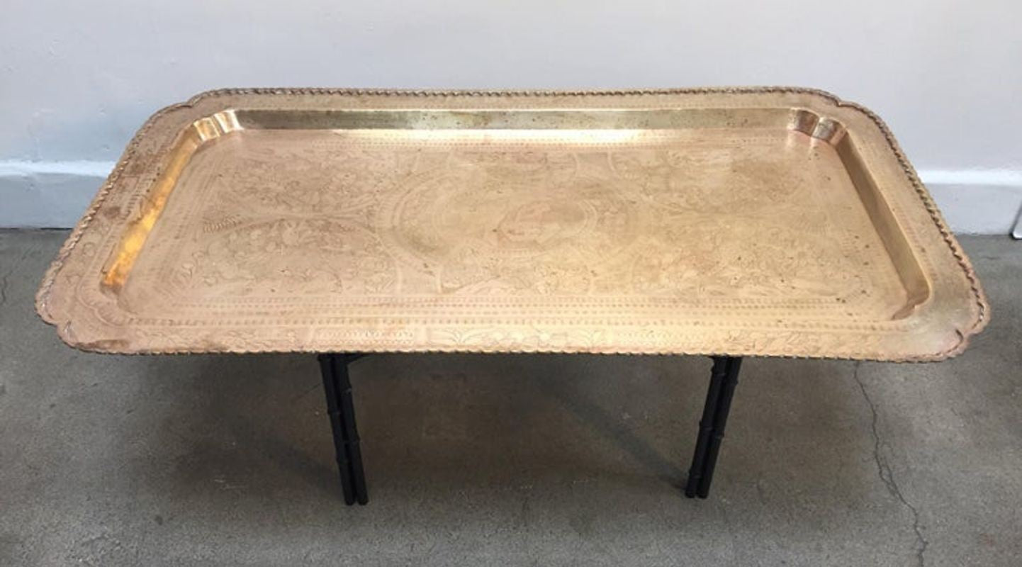 Brass coffee online table tray
