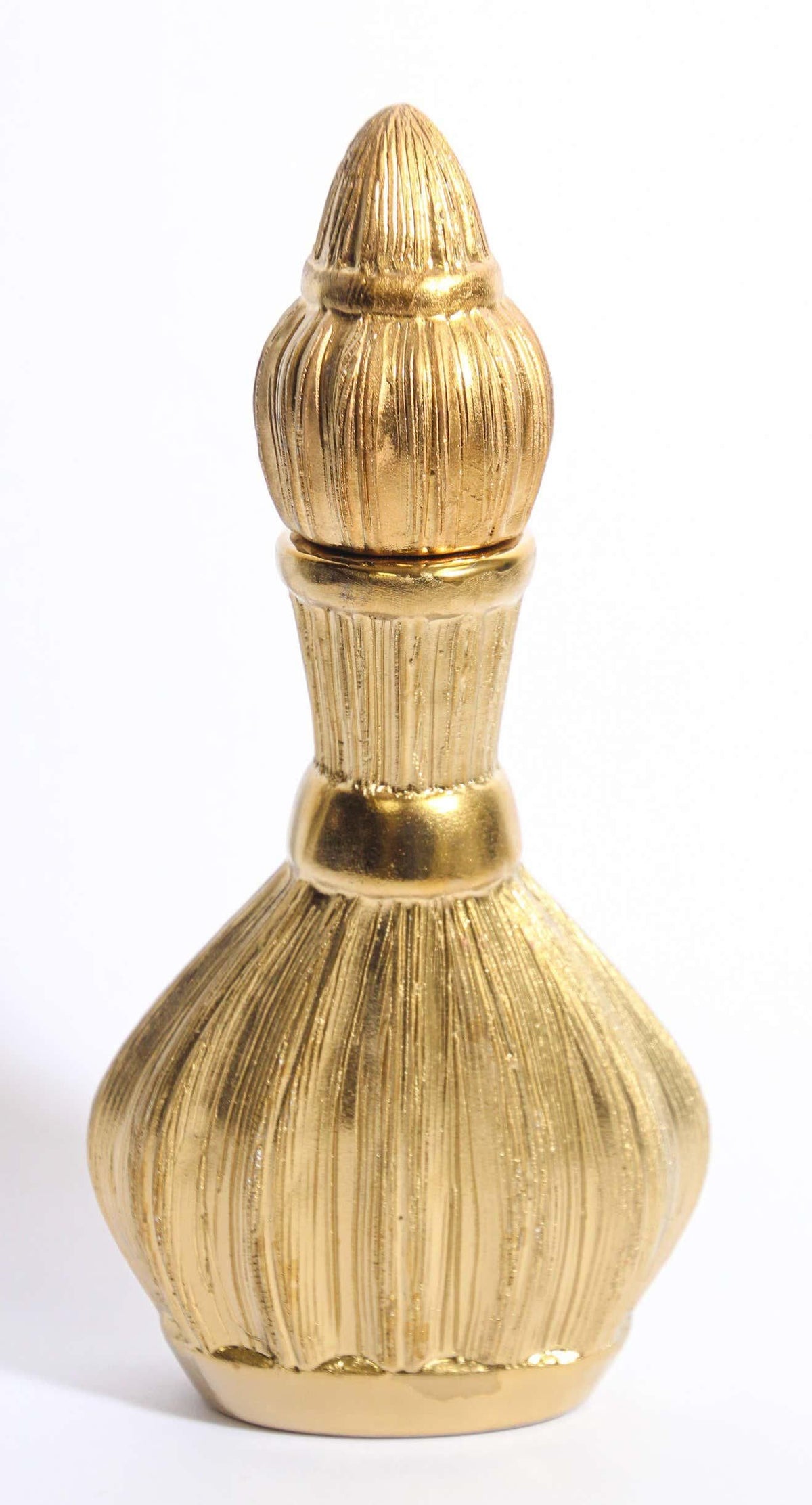 Moorish Bohemian Decorative Gilt Porcelain Flask with Lid