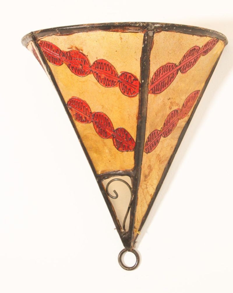 Ethnic Parchment African Art Wall Sconce