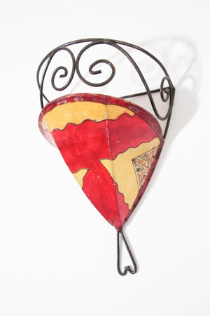 Vintage Parchment Moroccan African Tribal Art Wall Sconce