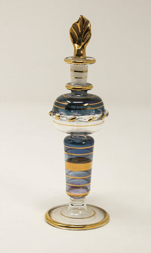 Moorish Hand Blown Gilt Glass Bohemian Perfume Bottle