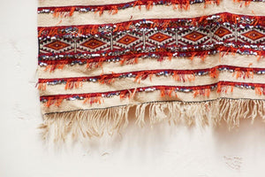 1960s Moroccan Tribal Wedding Rug with Sequins North Africa, Handira