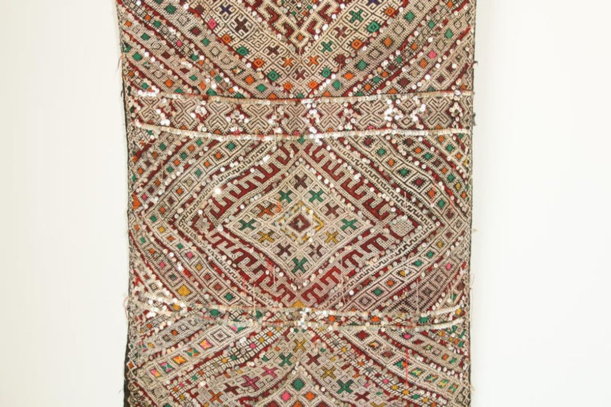 1950s Authentic Moroccan African Tuareg Wedding Runner Rug 15.5 ft long
