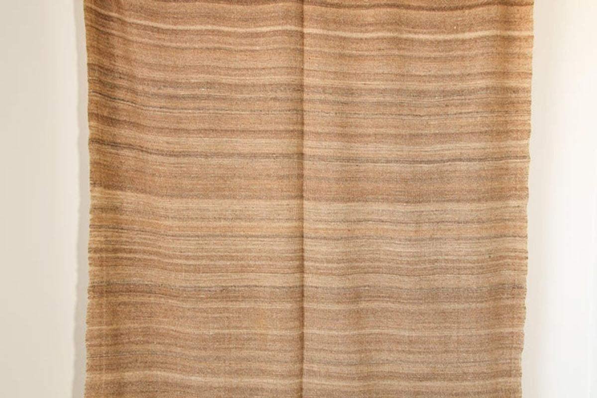 1960s Moroccan Vintage Flat-Weave Brown Tribal Organic Textile