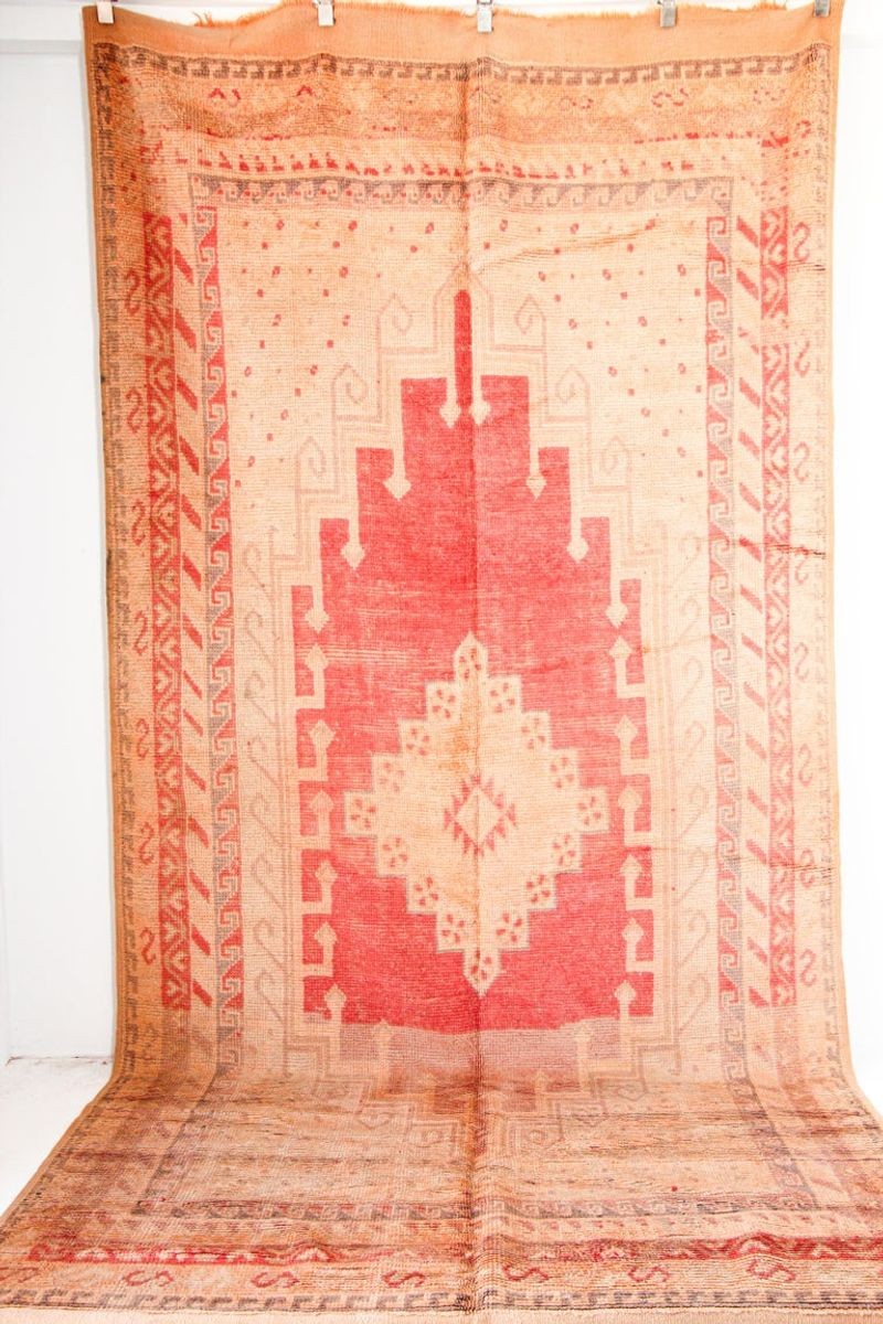 Vintage Moroccan Berber Tribal Rug, Handwoven Wool & Goat Hair, 1960s