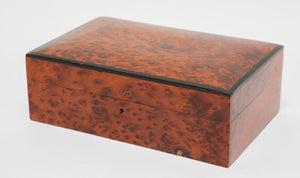 Victorian English Regency Handcrafted Burl Wood Jewelry Box