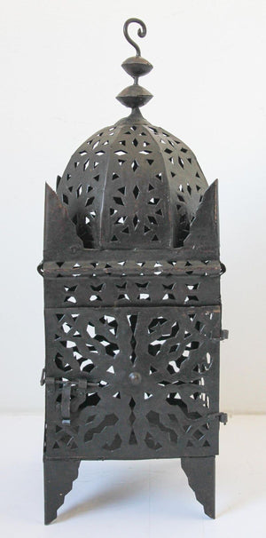 Large Moroccan Moorish Hurricane Metal Candle Lantern