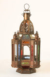 Moroccan Moorish Tole and Glass Candle Lantern