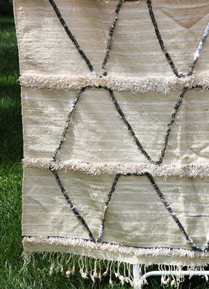 Vintage Tribal Moroccan Textile Handcrafted Wedding Blanket Throw with Sequins
