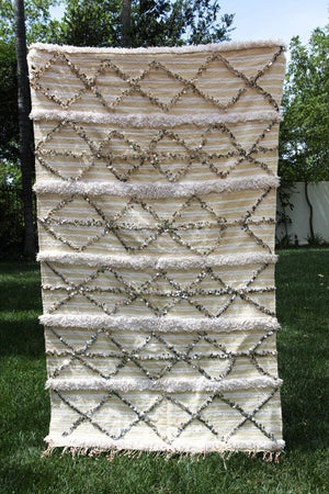 Vintage Moroccan Handcrafted Wedding Blanket Throw with Sequins