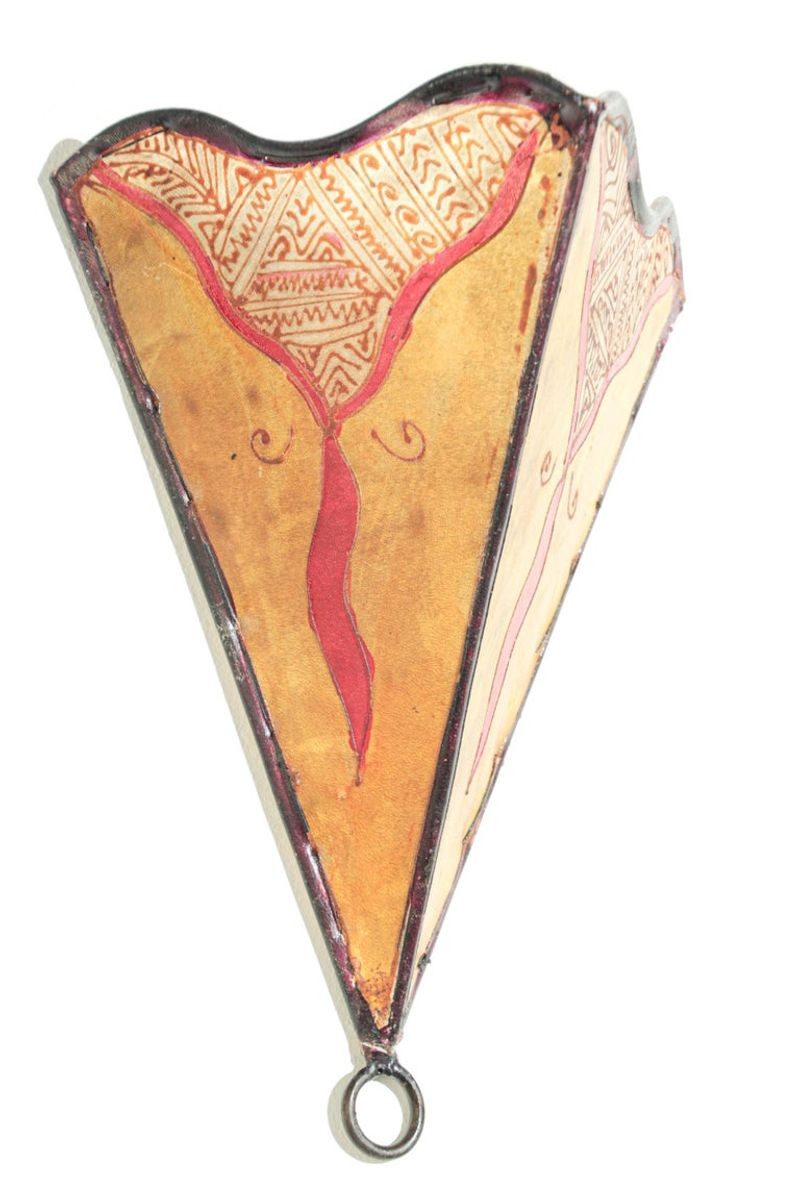 Vintage North African Art Wall Sconce Parchment