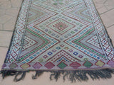 1960s Vintage Zemmour Moroccan Berber Rug Runner
