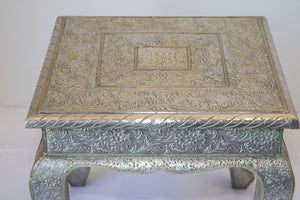 1950 Anglo-Indian Silver Wrapped Clad Side Low Table