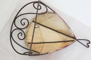 Moroccan Wall Sconce Iron and Hand-painted Parchment