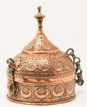 Rajasthani Mughal Decorative Copper Lidded Betel Spice Pandan Caddy Box
