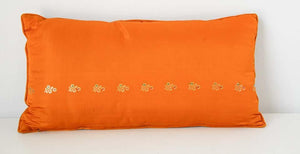 Silk Pillow Custom Made from a Wedding Orange Sari, India