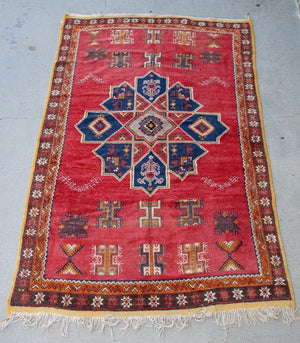 1960s Moroccan Vintage Hand-Woven Berber Rug