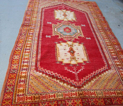 Vintage Moroccan Berber Rug by Weaver Tribes, Hand-Woven Wool, 1960