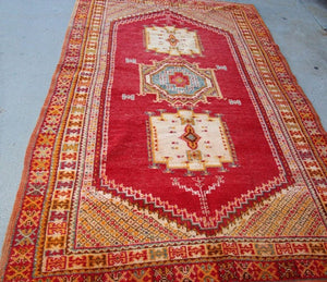 1960s Moroccan Vintage Hand-Woven Berber Rug