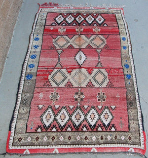 Moroccan Vintage Hand-Woven Boujad Berber Rug, circa 1960
