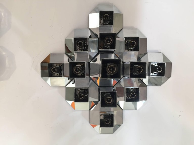 Motoko Ishii for Staff, 1970s Extra Large Modular Wall or Ceiling Lamp