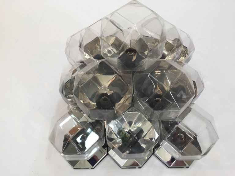 Motoko Ishii for Staff, 1970s Extra Large Modular Wall or Ceiling Lamp