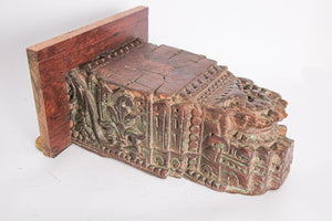 Wall Bracket Architectural Carved Wood Fragment from India