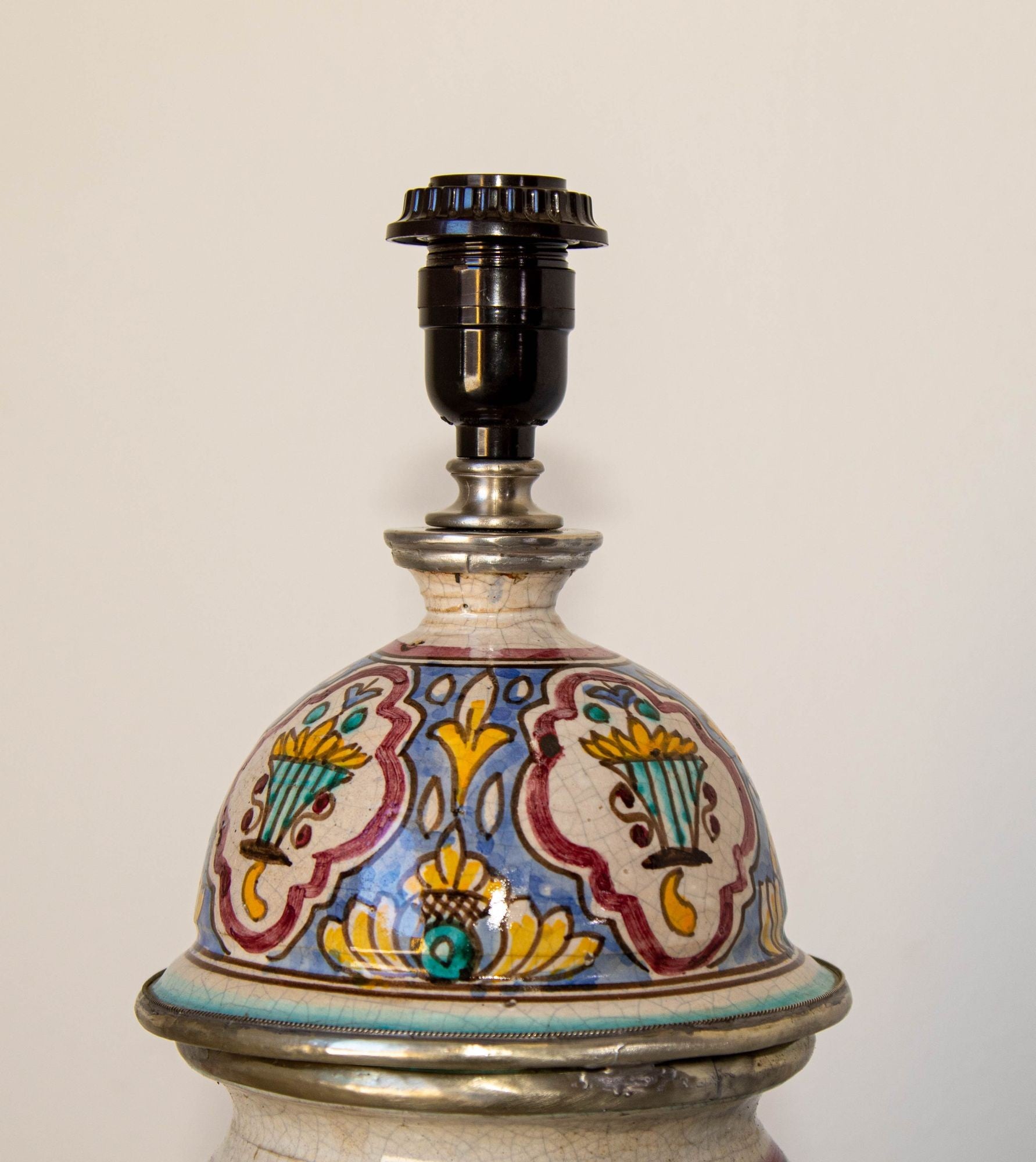 Moroccan Moorish Ceramic Table Lamp with Spanish Granada Design