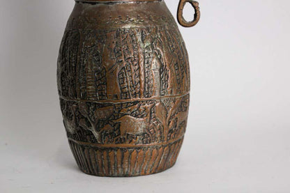 Antique 19th Century Moorish Tinned Copper Ewer, Hand-Hammered, Turkey