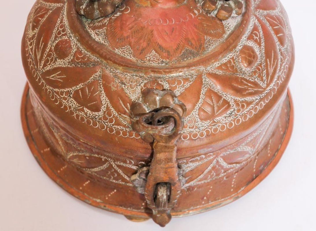 Rajasthani Decorative Brass Lidded Betel Caddy Box