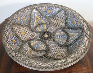 Decorative Moroccan Moorish Handcrafted Ceramic Bowl Dish from Fez
