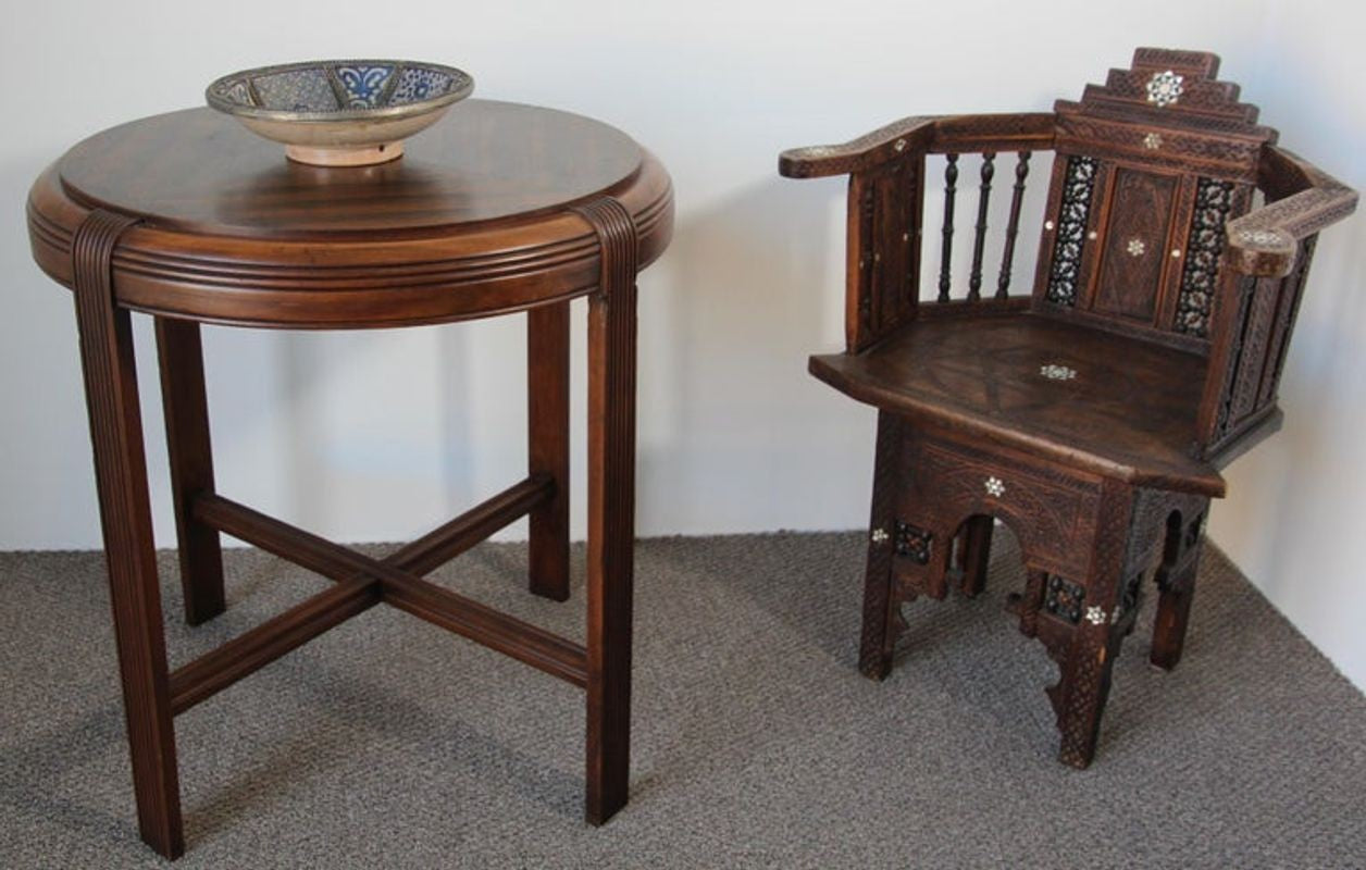 Moroccan Blue Ceramic Dish Bowl Adorned with Silver Filigree from Fez