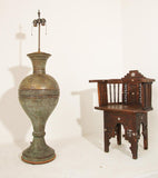 Antique Middle Eastern Oriental Brass Islamic Mughal Floor Lamp 19th C
