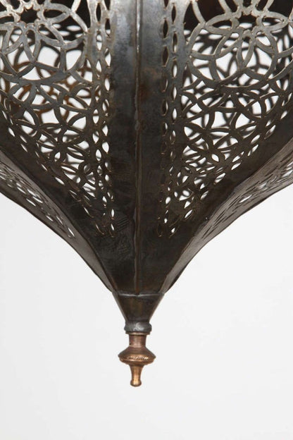 Pair of Large Moroccan Moorish Glass and Filigree Hanging Lanterns