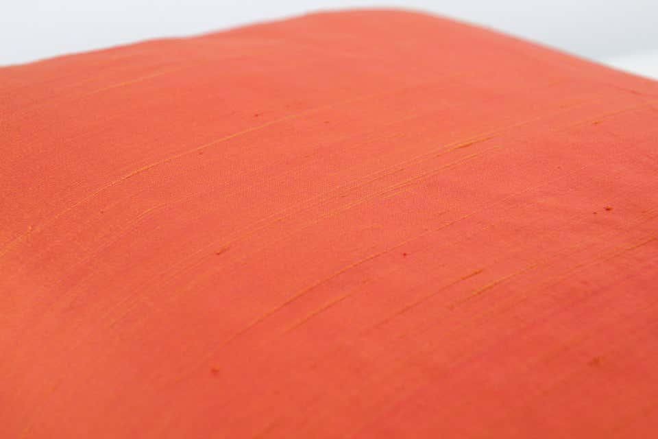 Decorative Burnt Orange Raw Silk Throw Pillow
