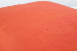 Decorative Burnt Orange Raw Silk Throw Pillow