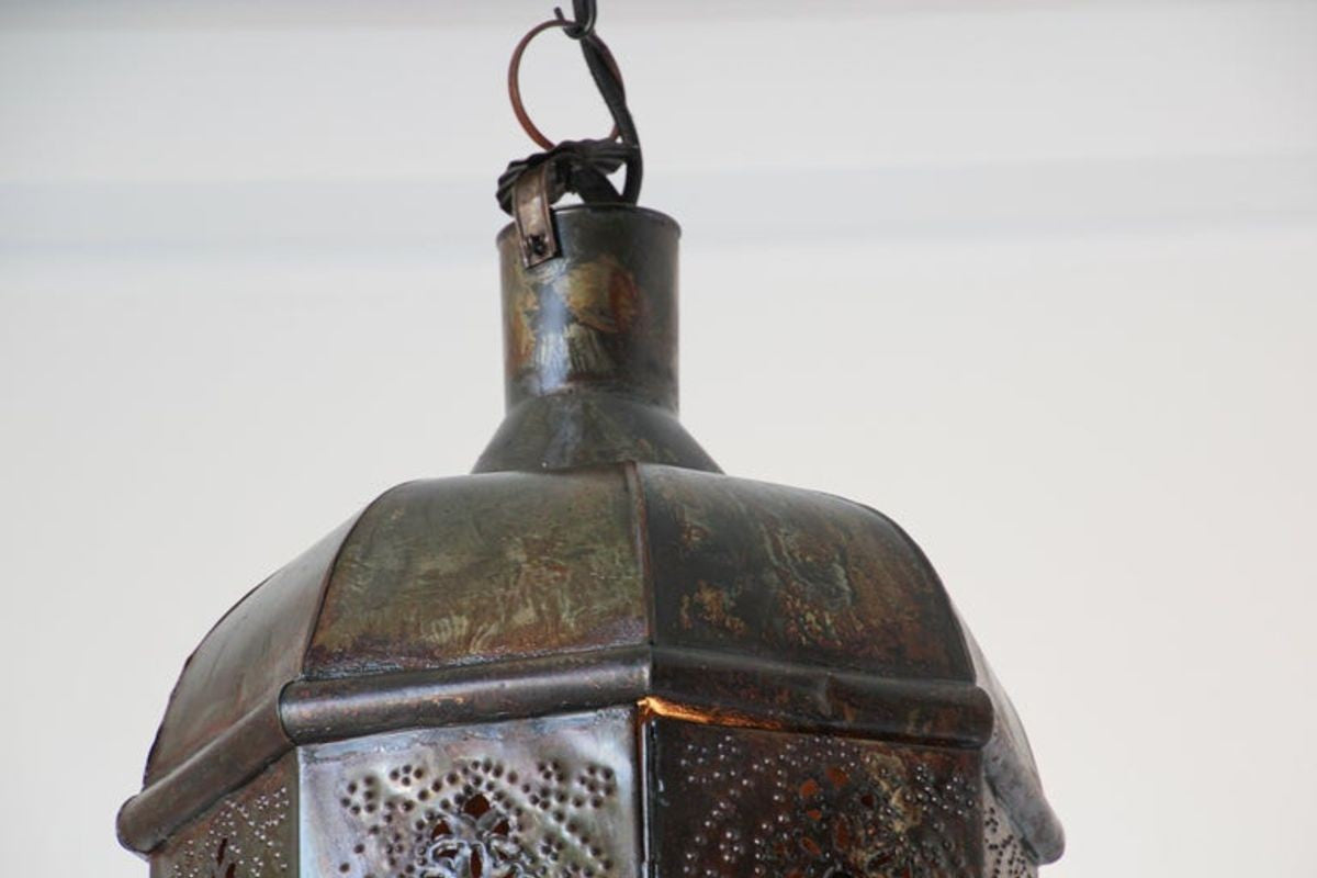 Moroccan Moorish Handcrafted Metal Lantern Pendant