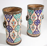 Handcrafted Moorish Ceramic Planters with Handles