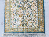 1950s Hand Knotted Green Runner from Turkey