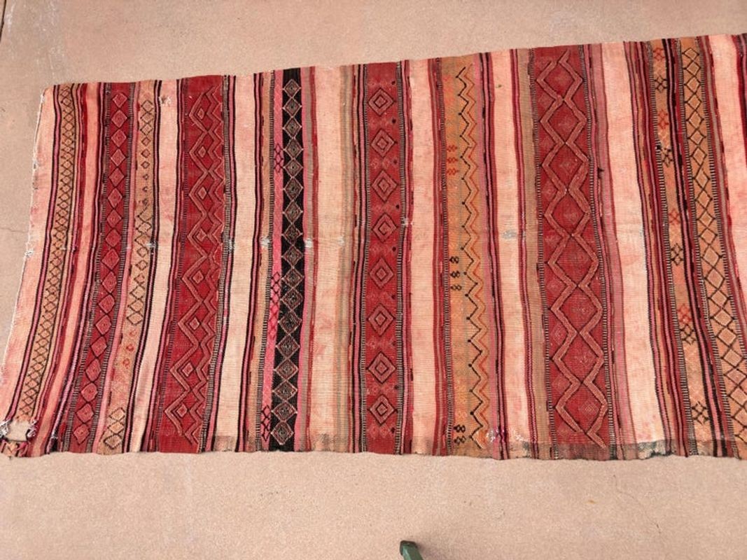 Moroccan Vintage Kilim Tribal Rug, circa 1960's