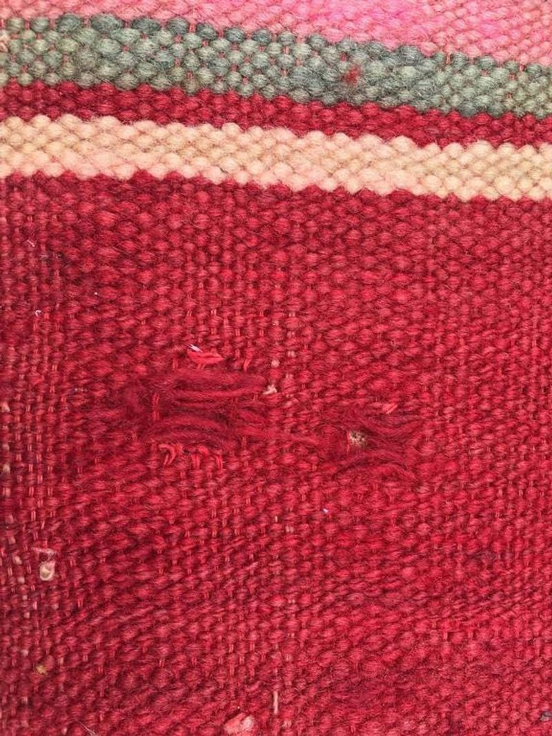 Moroccan Flat-Weave Vintage Rug