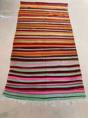 Moroccan Vintage Flat-Weave Kilim Rug North Africa