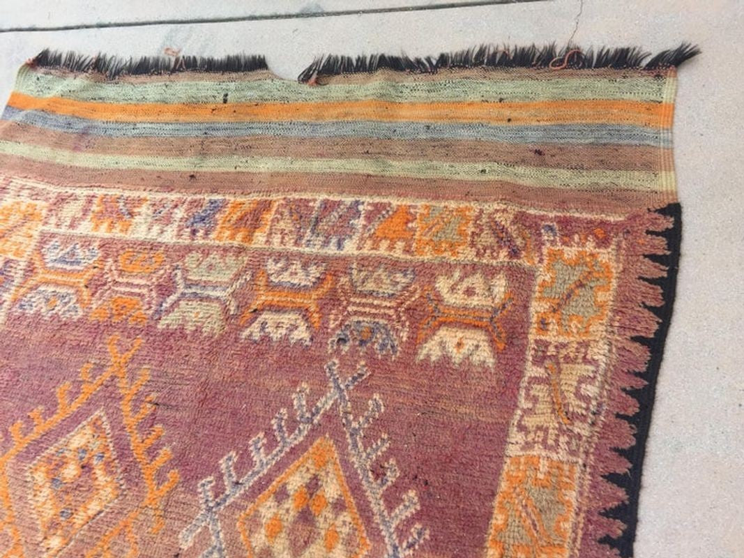 1940s Vintage Moroccan Berber Rug