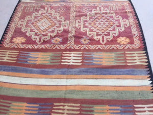 1960s Authentic Moroccan Vintage Tribal Rug