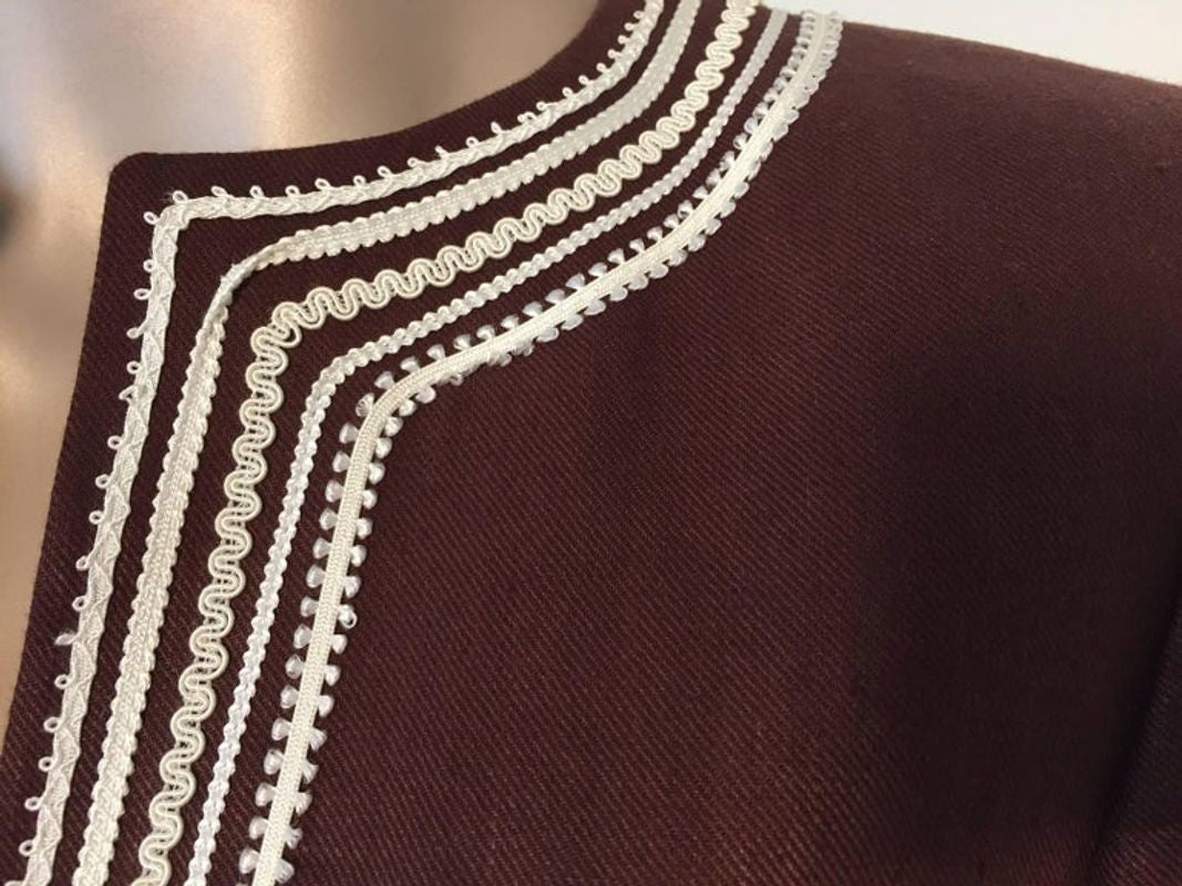 Escada Linen Chocolate Brown Caftan Dress Coat