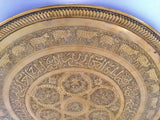 Moorish Mughal Indian Handcrafted Decorative Hammered Brass Tray